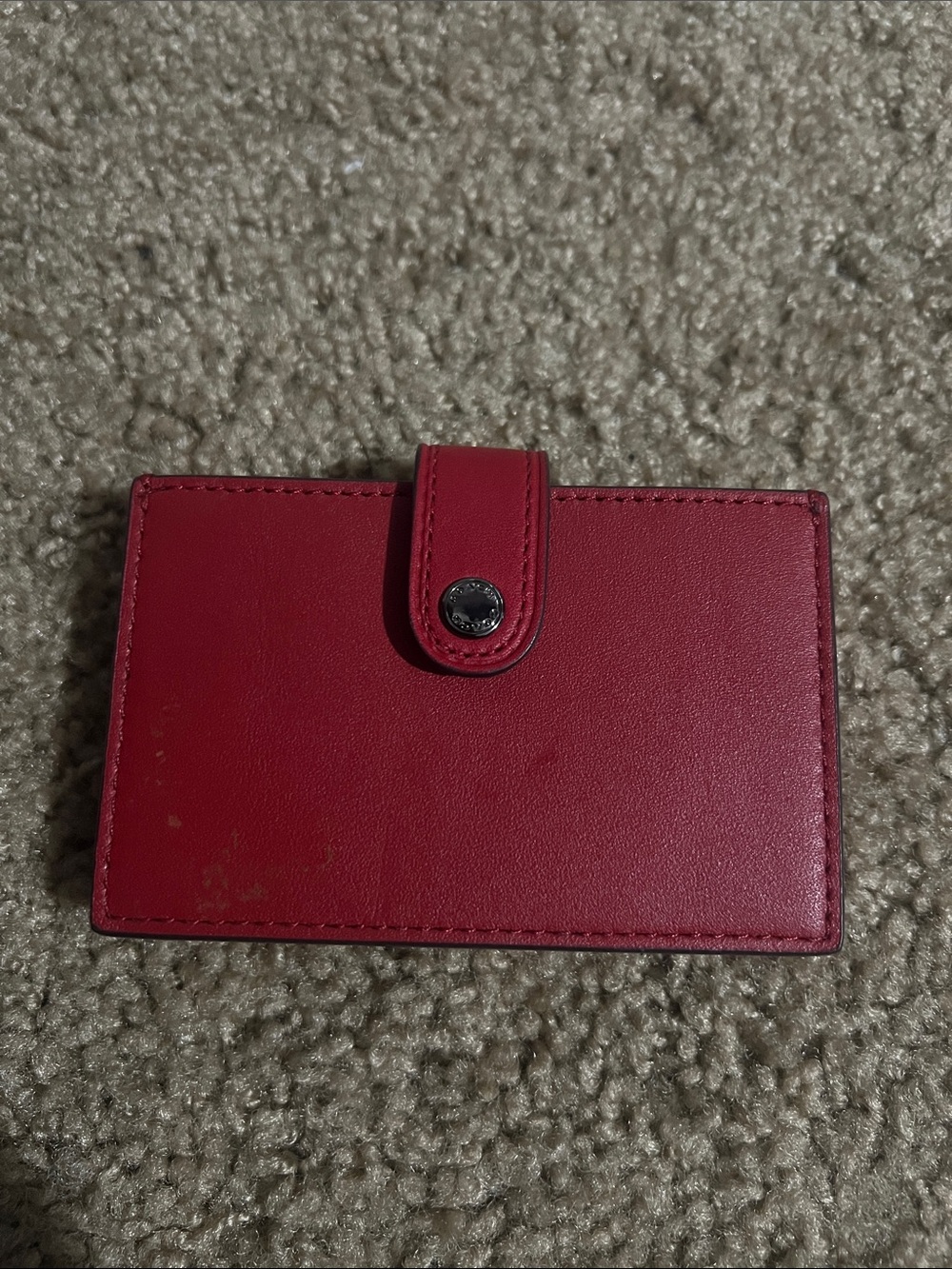 Coach Red Leather multi Card Holder with Snap Closure